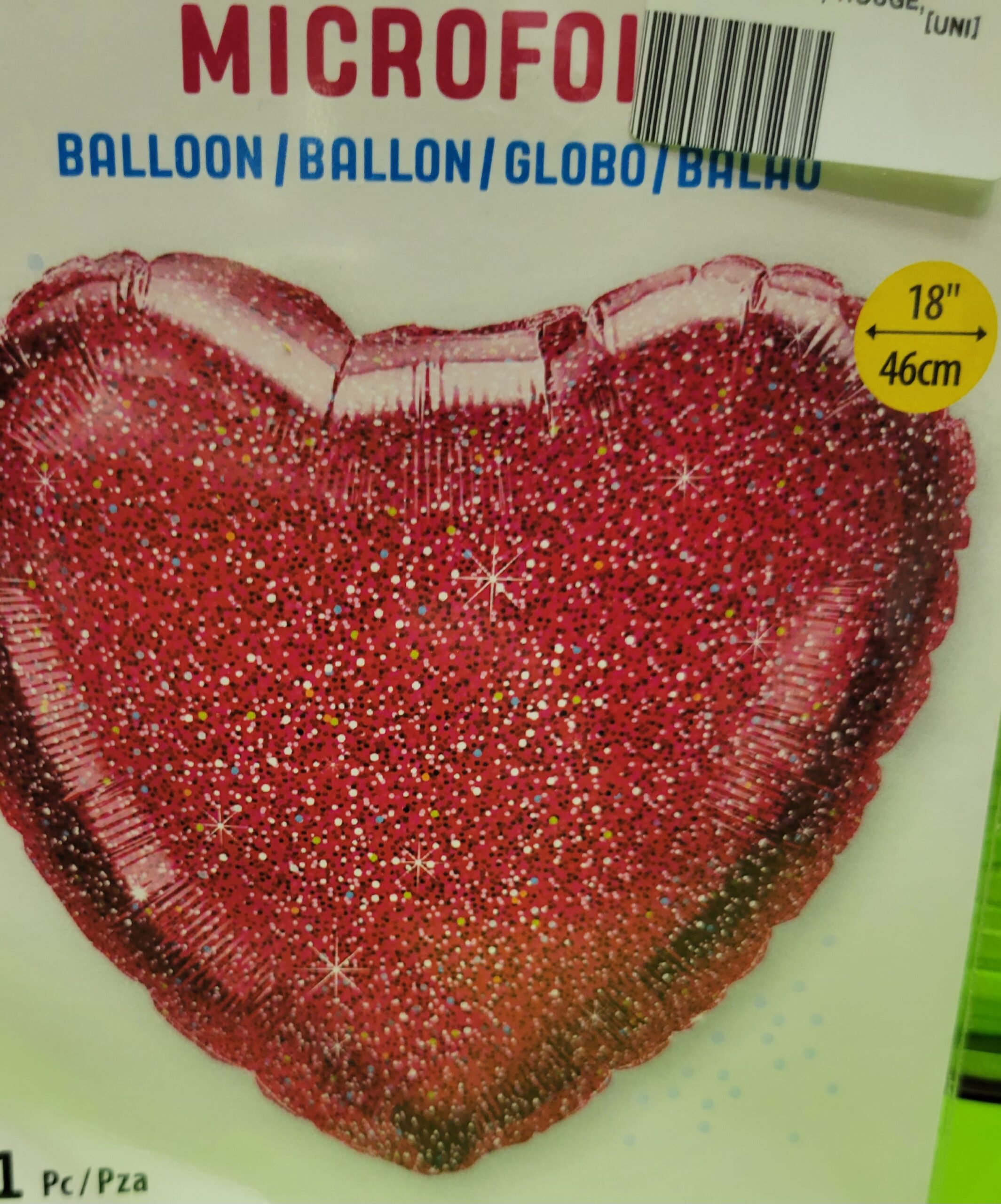 Ballon coeur hélium rouge brillant avec pesée - Saint-Rémi Fleuriste